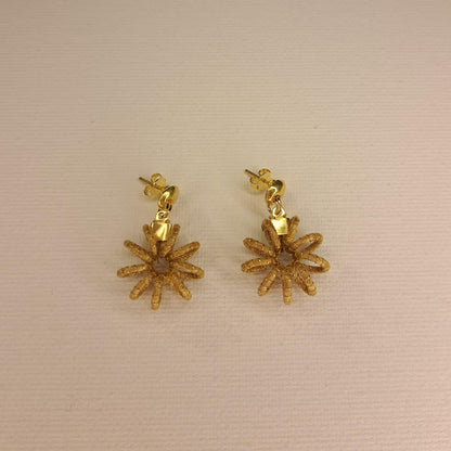 Boucles d'oreilles artisanales en capim dourado, l’or végétal du Brésil