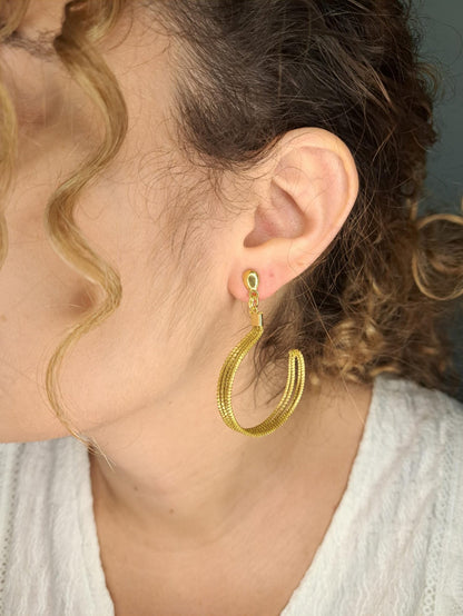 Boucles d'oreilles artisanales en capim dourado, l’or végétal du Brésil