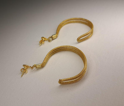 Boucles d'oreilles artisanales en capim dourado, l’or végétal du Brésil
