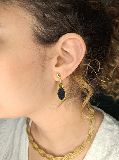 Boucles d'oreilles artisanales en capim dourado, l’or végétal du Brésil