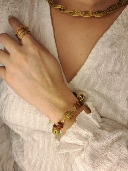 Bracelet artisanal en capim dourado, l’or végétal du Brésil