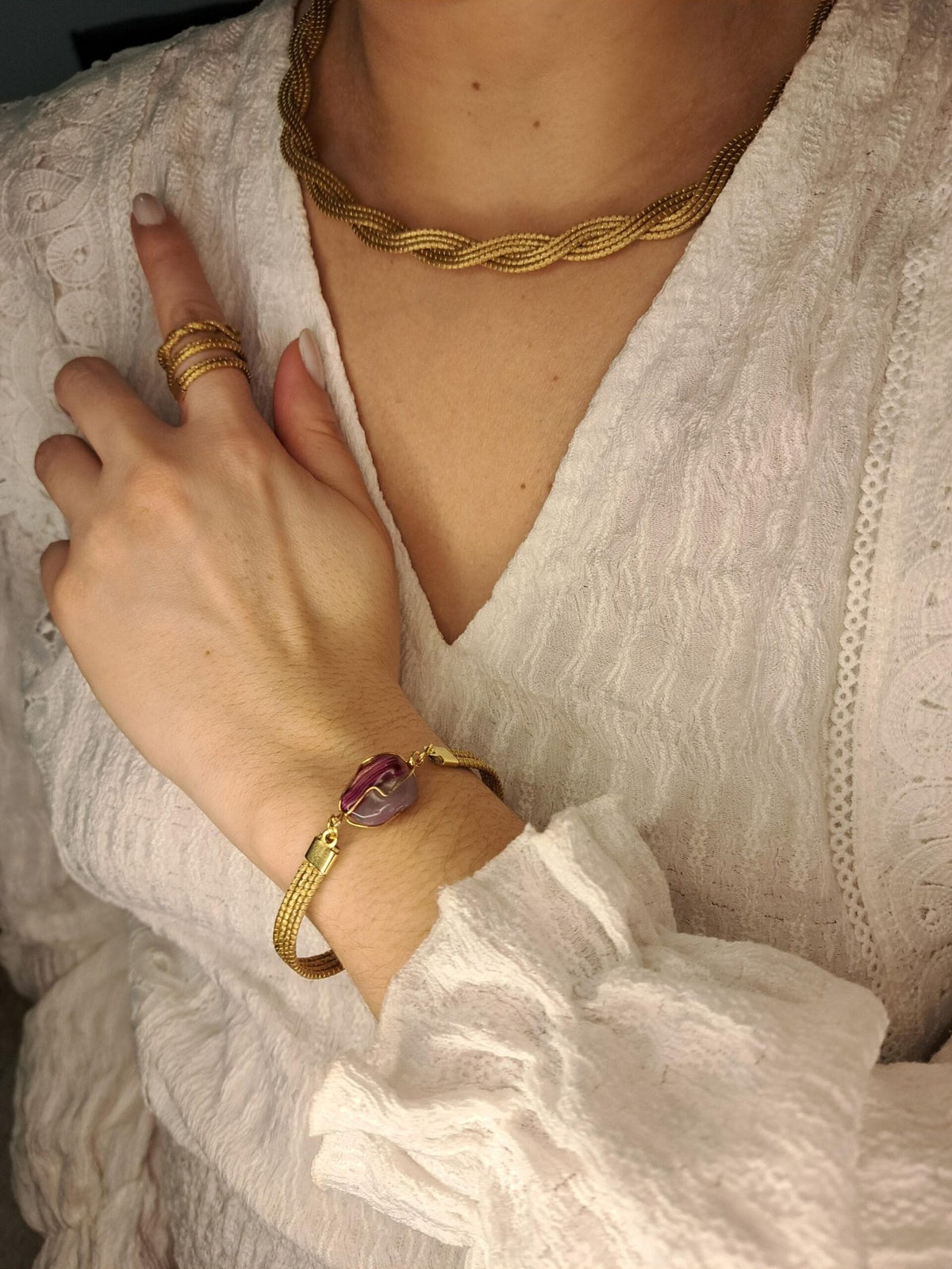 Bracelet artisanal en capim dourado, l’or végétal du Brésil
