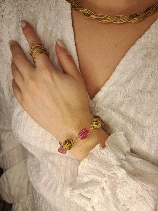 Bracelet artisanal en capim dourado, l’or végétal du Brésil