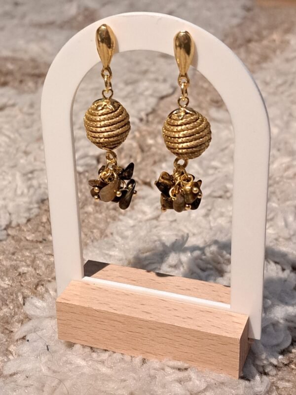 Boucles d’oreilles en capim dourado – or végétal artisanal