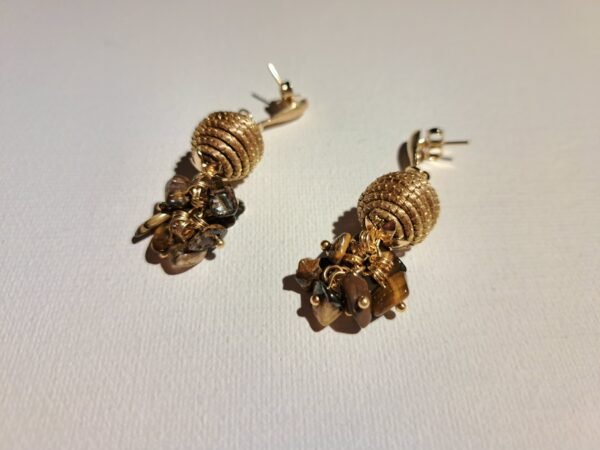 Boucles d’oreilles en capim dourado – or végétal artisanal