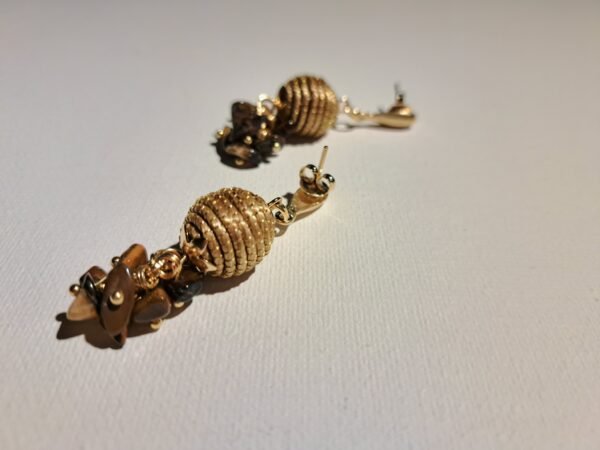 Boucles d’oreilles en capim dourado – or végétal artisanal