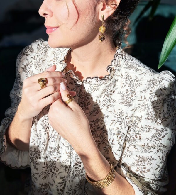 Boucles d’oreilles en capim dourado – or végétal artisanal