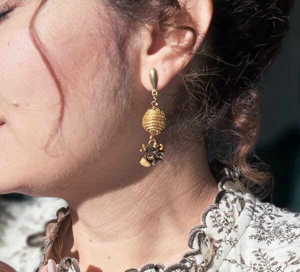 Boucles d’oreilles en capim dourado – or végétal artisanal
