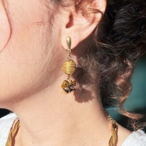 Boucles d’oreilles en capim dourado – or végétal artisanal