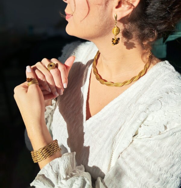 Boucles d’oreilles en capim dourado – or végétal artisanal