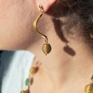 Boucles d’oreilles en capim dourado – or végétal artisanal