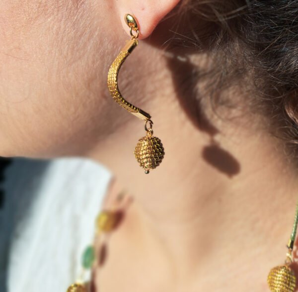 Boucles d’oreilles en capim dourado – or végétal artisanal