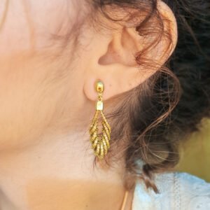Boucles d’oreilles en capim dourado – or végétal artisanal