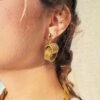 Boucles d'oreilles artisanales en capim dourado, l’or végétal du Brésil