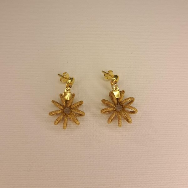 Boucles d'oreilles artisanales en capim dourado, l’or végétal du Brésil