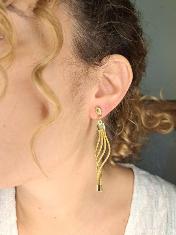 Boucles d'oreilles artisanales en capim dourado, l’or végétal du Brésil