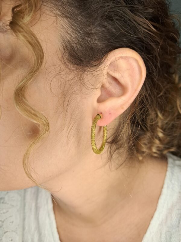 Boucles d'oreilles artisanales en capim dourado, l’or végétal du Brésil