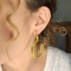 Boucles d'oreilles artisanales en capim dourado, l’or végétal du Brésil