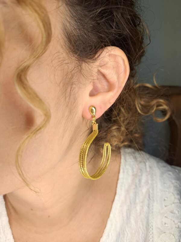 Boucles d'oreilles artisanales en capim dourado, l’or végétal du Brésil