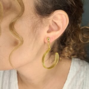 Boucles d'oreilles artisanales en capim dourado, l’or végétal du Brésil