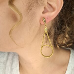 Boucles d'oreilles artisanales en capim dourado, l’or végétal du Brésil