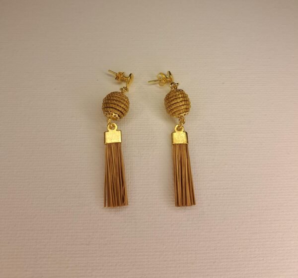 Boucles d'oreilles artisanales en capim dourado, l’or végétal du Brésil