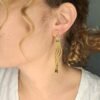 Boucles d'oreilles artisanales en capim dourado, l’or végétal du Brésil