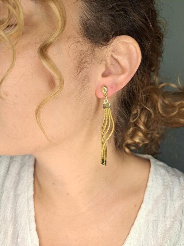 Boucles d'oreilles artisanales en capim dourado, l’or végétal du Brésil