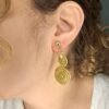 Boucles d'oreilles artisanales en capim dourado, l’or végétal du Brésil