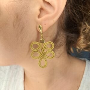 Boucles d'oreilles artisanales en capim dourado, l’or végétal du Brésil