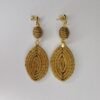 Boucles d'oreilles artisanales en capim dourado, l’or végétal du Brésil