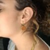 Boucles d'oreilles artisanales en capim dourado, l’or végétal du Brésil