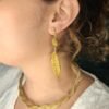 Boucles d'oreilles artisanales en capim dourado, l’or végétal du Brésil