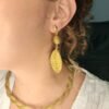 Boucles d'oreilles artisanales en capim dourado, l’or végétal du Brésil