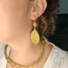 Boucles d'oreilles artisanales en capim dourado, l’or végétal du Brésil