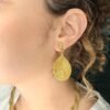 Boucles d'oreilles artisanales en capim dourado, l’or végétal du Brésil