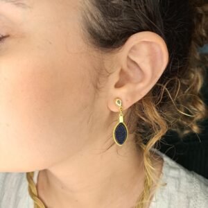 Boucles d'oreilles artisanales en capim dourado, l’or végétal du Brésil