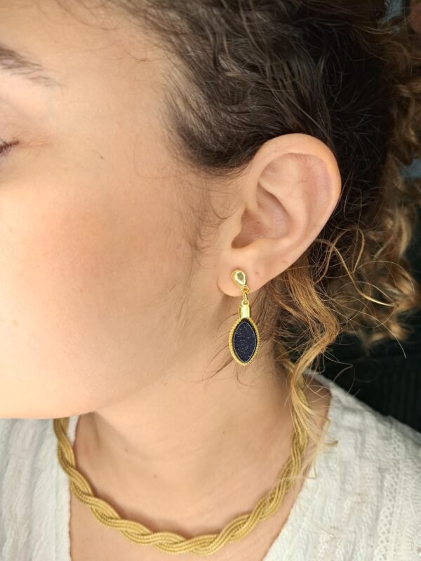Boucles d'oreilles artisanales en capim dourado, l’or végétal du Brésil