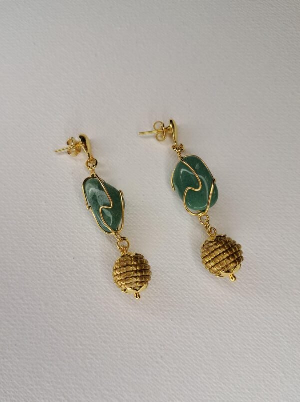 Boucles d'oreilles artisanales en capim dourado, l’or végétal du Brésil