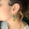 Boucles d'oreilles artisanales en capim dourado, l’or végétal du Brésil