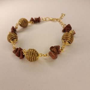 Bracelet artisanal en capim dourado, l’or végétal du Brésil