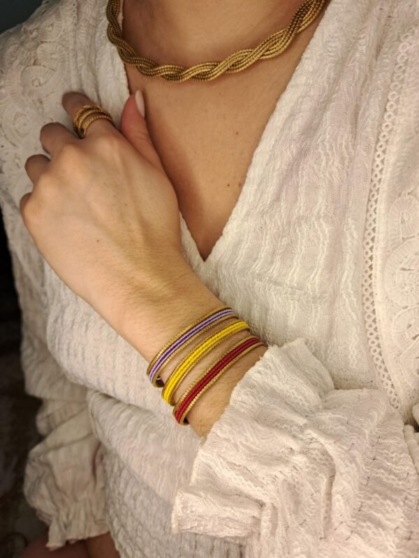 Bracelet artisanal en capim dourado, l’or végétal du Brésil